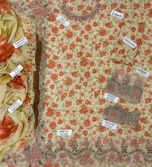 LAAM EMB/PRINT LAWN 3PC
