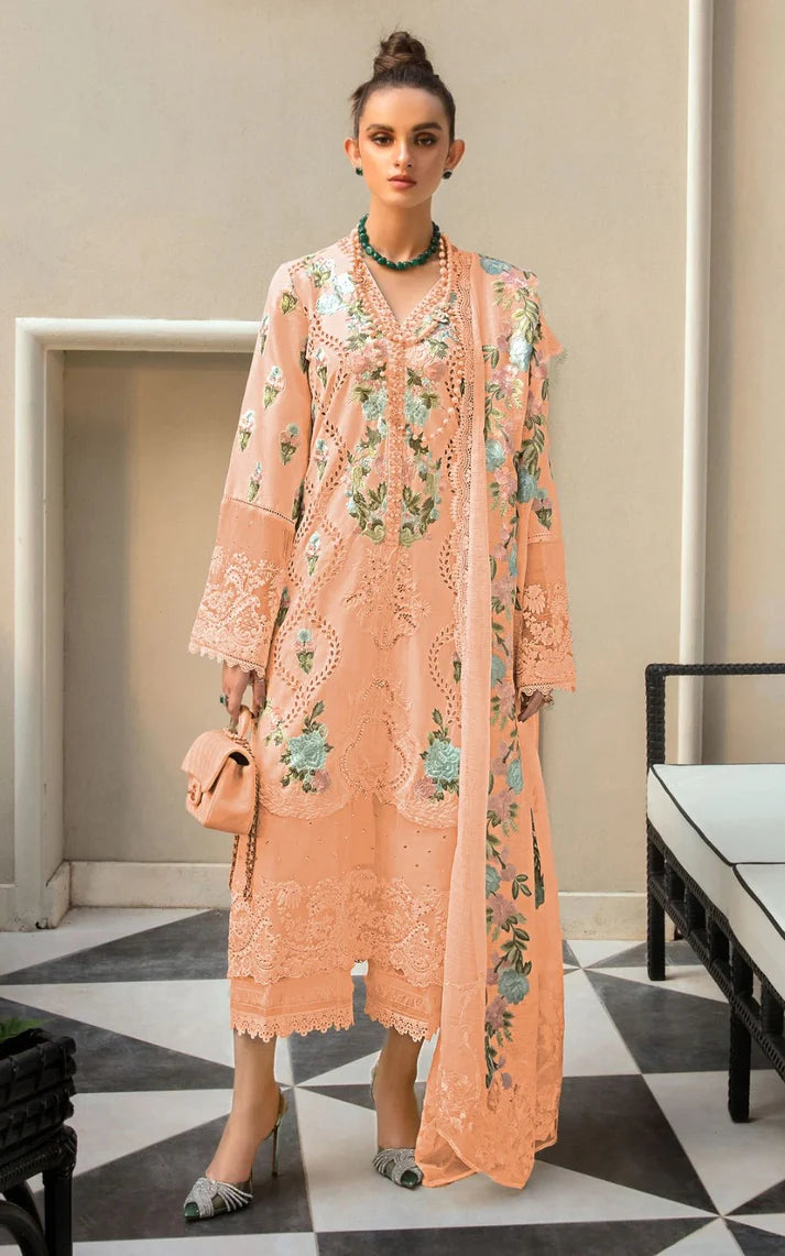 Luxury Full Embroidered Chikenkari Lawn Unstiched 3PC Suit
