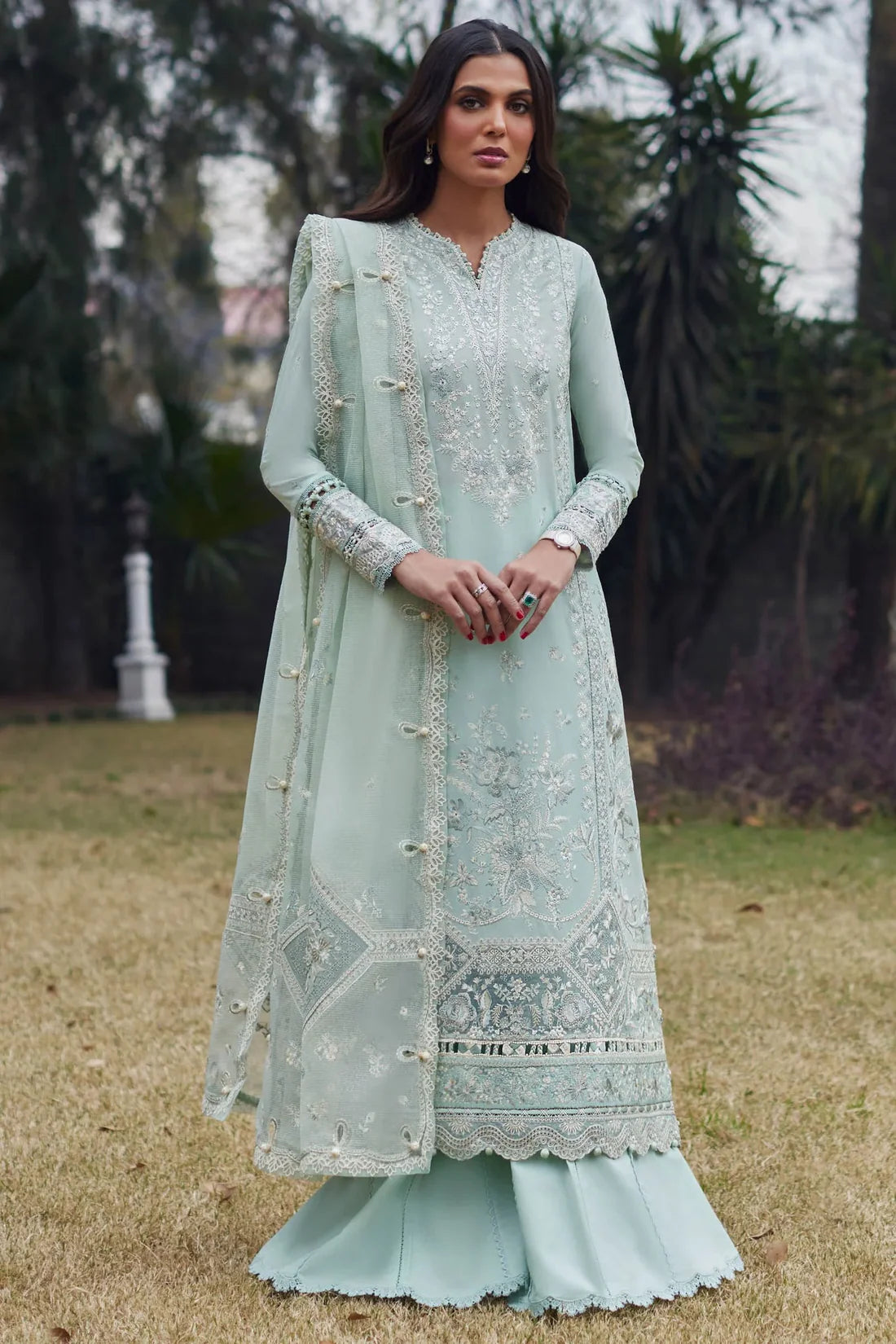 Grace-Luxury Full Embroidered Chikenkari Lawn Unstiched 3PC Suit