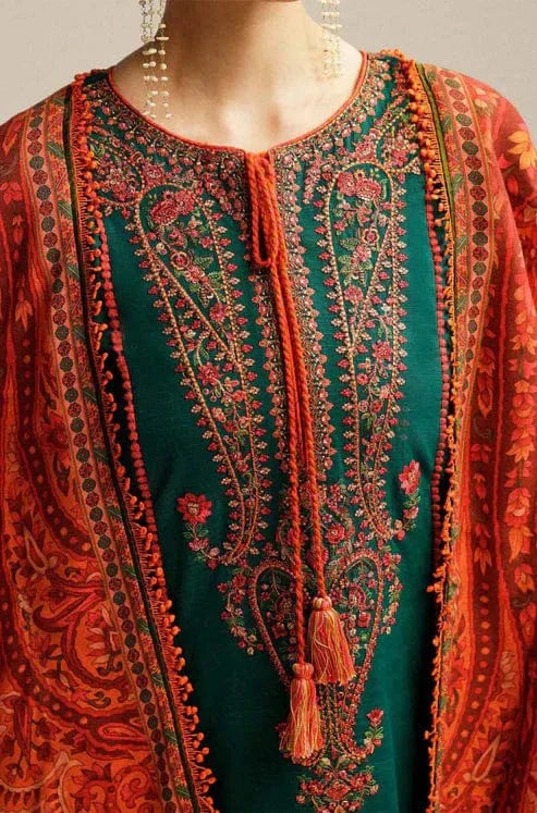 Grace-Luxury Full Embroidered Chikenkari Lawn Unstiched 3PC Suit