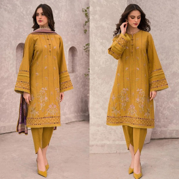 Grace-Luxury Full Embroidered Chikenkari Lawn Unstiched 3PC Suit