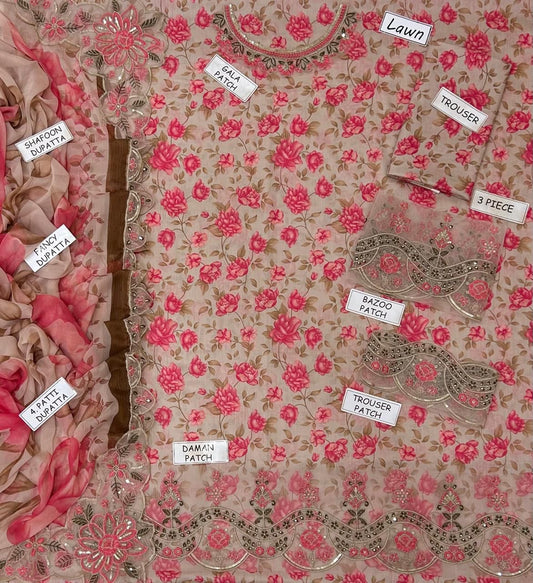 LAAM EMB/PRINT LAWN 3PC