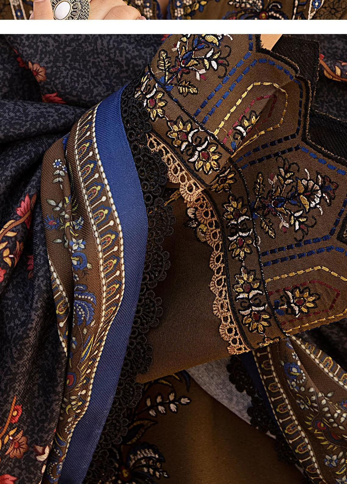 GRACE EMBROIDERY DHANAK 3PC UNSTICH