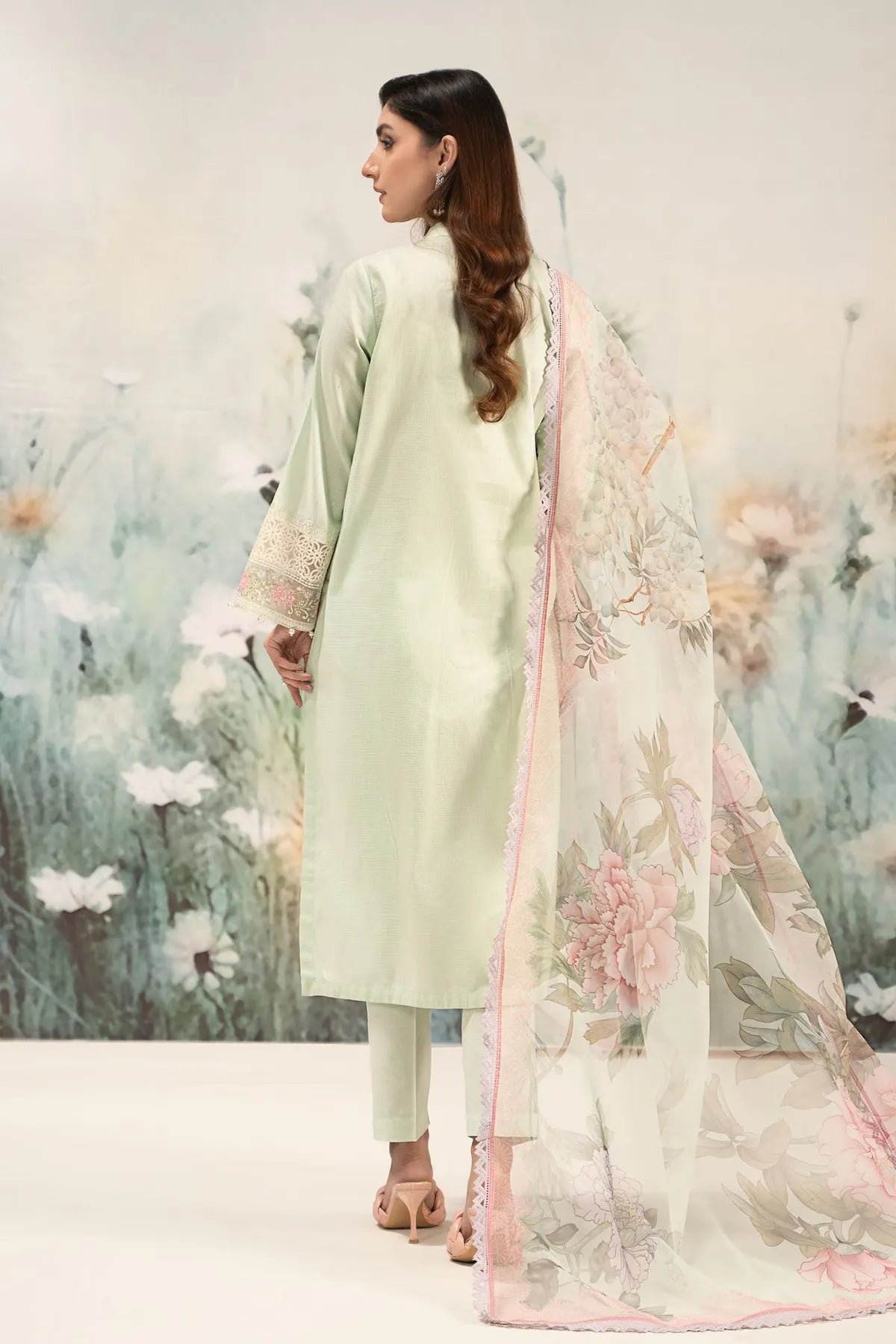 Grace-Luxury Full Embroidered Chikenkari Lawn Unstiched 3PC Suit