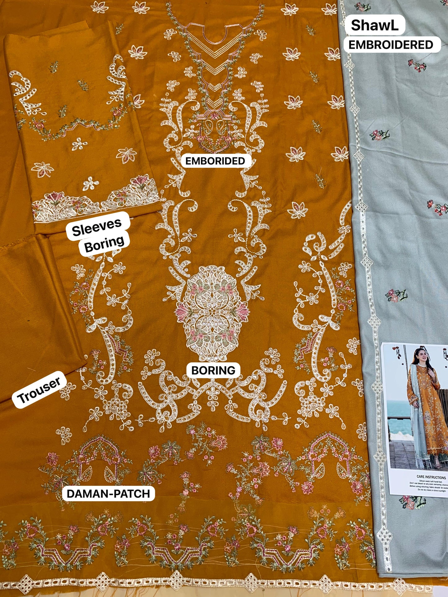 GRACE _ EMBROIDERY DHANAK 3PC UNSTICH