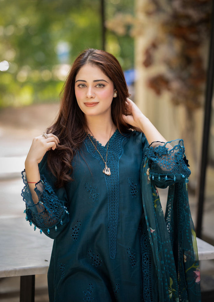 BAREEZE EMBROIDERY DHANAK 3PC UNSTICH