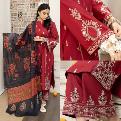 Grace-Luxury Full Embroidered Lawn Unstiched 3PC Suit