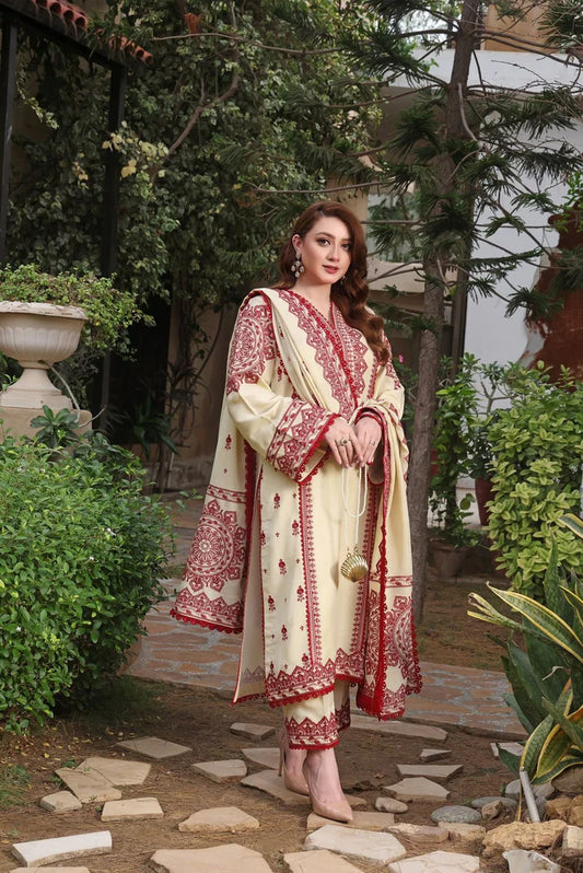 Grace Luxury Full Embroidered Chikenkari Lawn Unstiched 3PC Suit