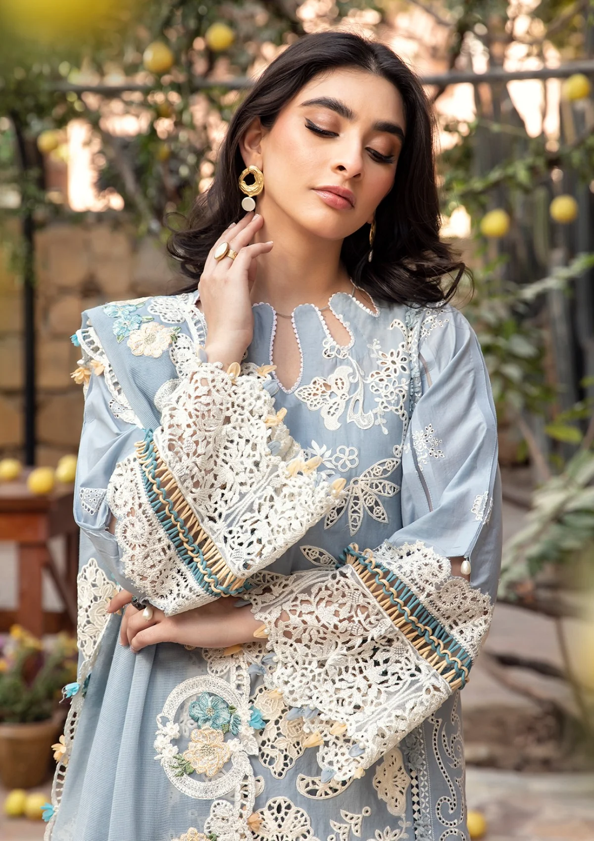 Grace-Luxury Full Embroidered Chikenkari Lawn Unstiched 3PC Suit