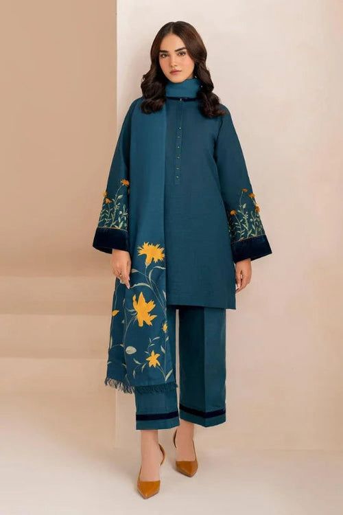GRACE EMBROIDERY DHANAK 3PC UNSTICH