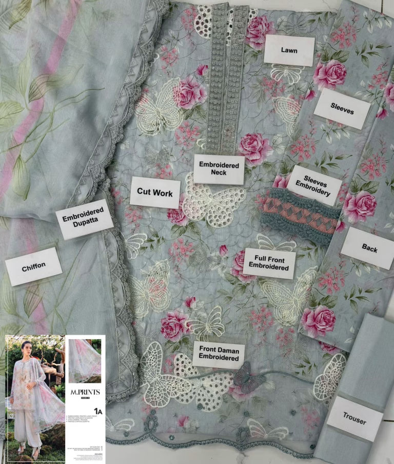 Maria B Chicken Kari Lawn 3PC Dress
