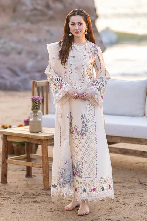 QALAMKAR MBROIDERED LAWN 3PC UNSTICHED
