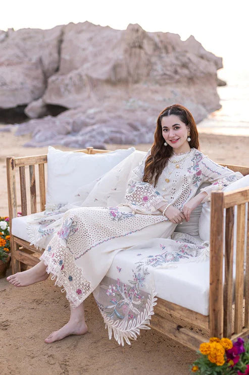 QALAMKAR MBROIDERED LAWN 3PC UNSTICHED