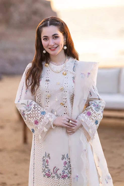 QALAMKAR MBROIDERED LAWN 3PC UNSTICHED