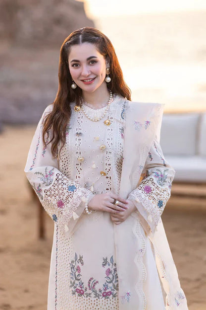 QALAMKAR MBROIDERED LAWN 3PC UNSTICHED