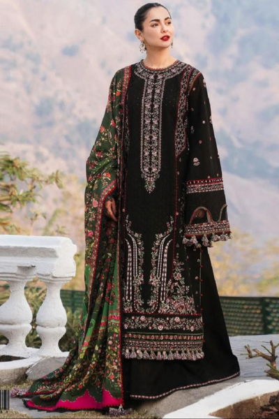 Hussain Rehar – Luxury Heavy Embroidered Lawn 3pc Dress