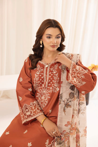 GRACE-EMBROIDERY DHANAK 3PC UNSTICH