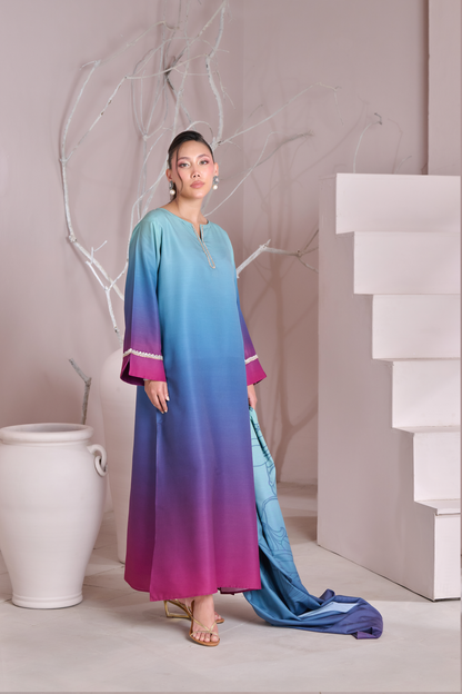 Silk 3Piece Printed Kaftan Set