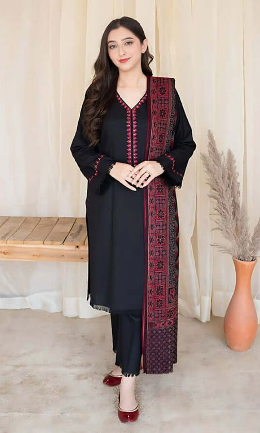 GRACE EMBROIDERY DHANAK 3PC UNSTICH