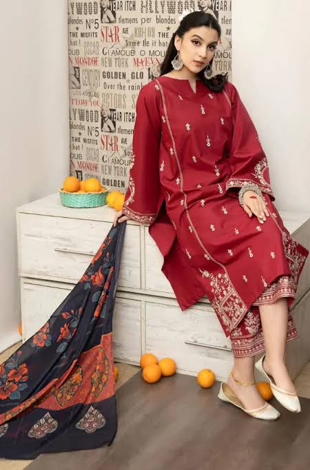 Grace-Luxury Full Embroidered Lawn Unstiched 3PC Suit