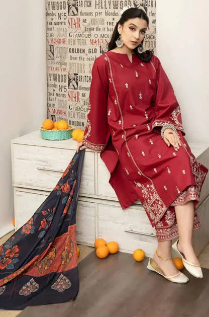 Grace-Luxury Full Embroidered Lawn Unstiched 3PC Suit