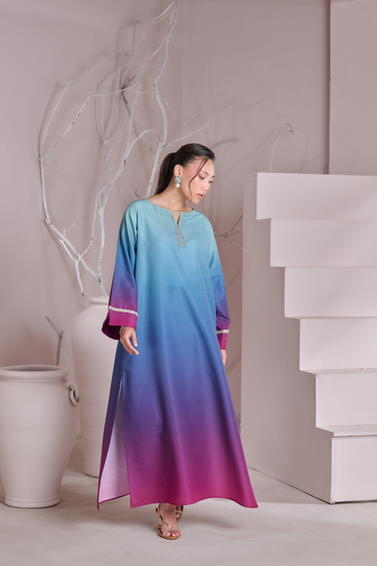 Silk 3Piece Printed Kaftan Set