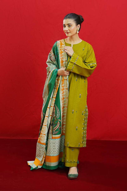 GRACE EMBROIDERY DHANAK 3PC UNSTICH