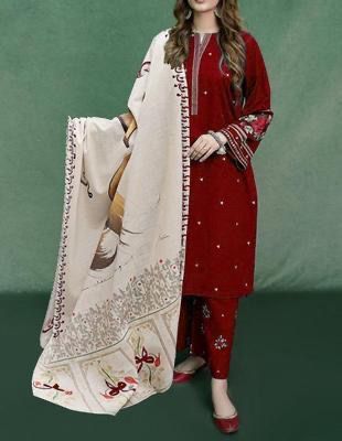 GRACE EMBROIDERY DHANAK 3PC UNSTICH