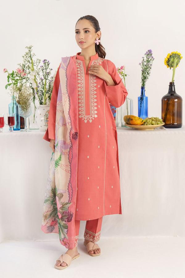 GRACE EMBROIDERY DHANAK 3PC UNSTICH