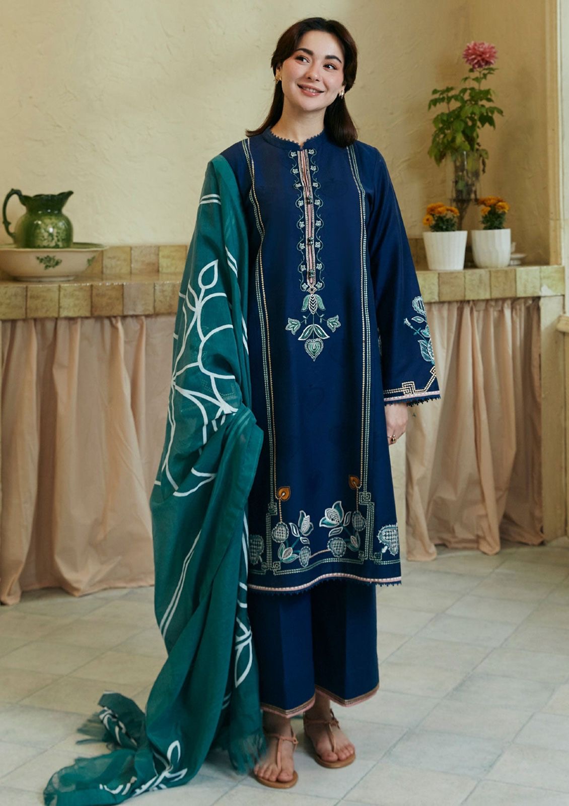 GRACE EMBROIDERY DHANAK 3PC UNSTICH