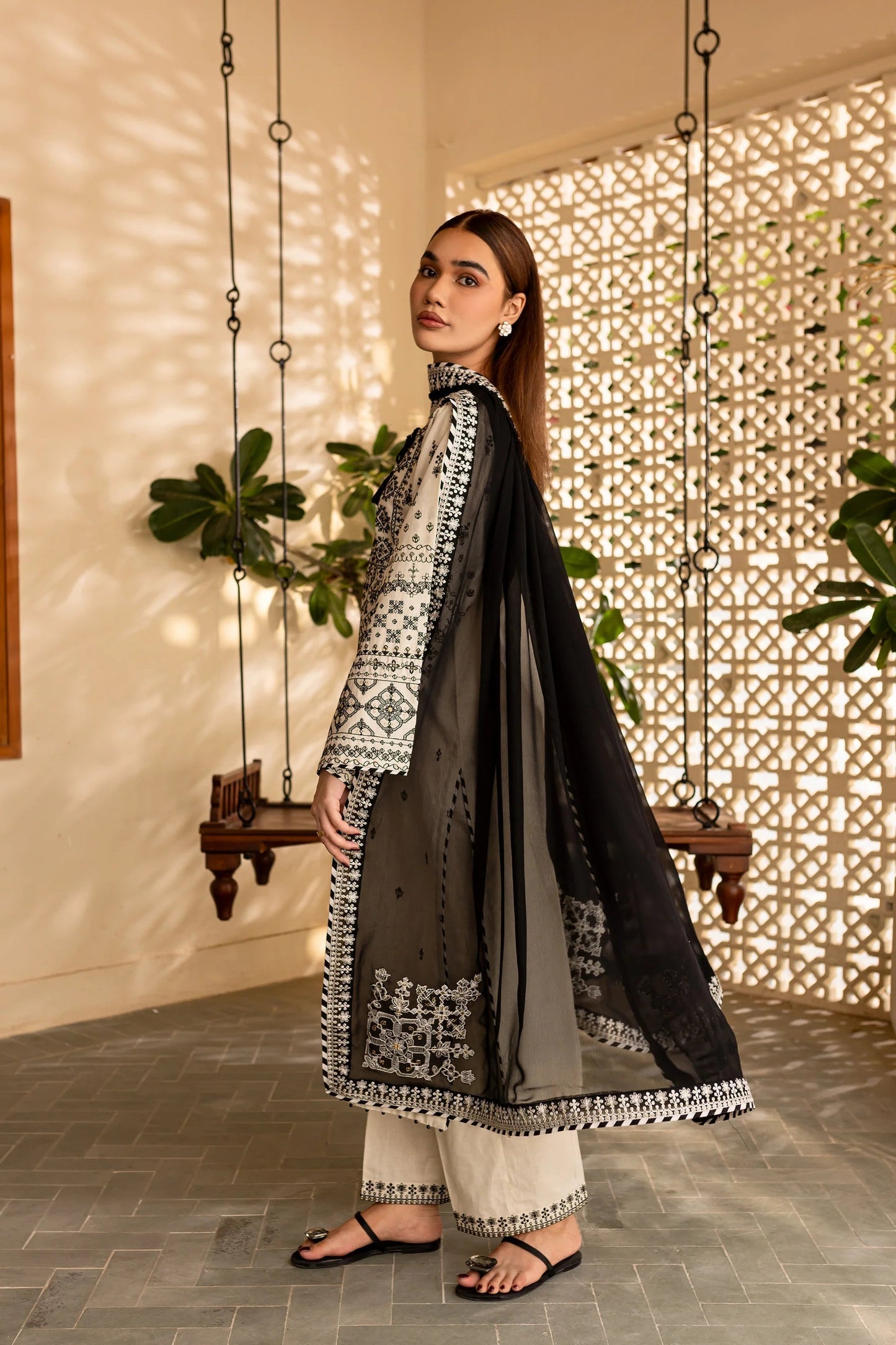 Lawn Embroidered Stitched 3Piece