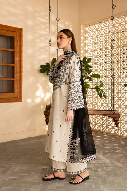 Lawn Embroidered Stitched 3Piece