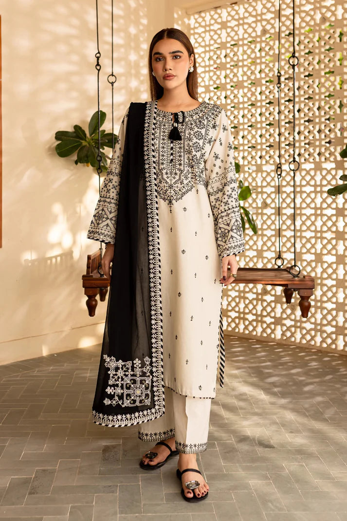 GRACE STICHED EMBROIDERY LAWN 3PC
