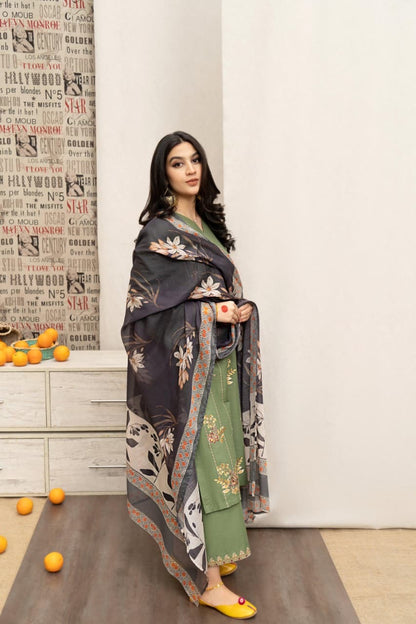 GRACE EMBROIDERY DHANAK 3PC UNSTICH