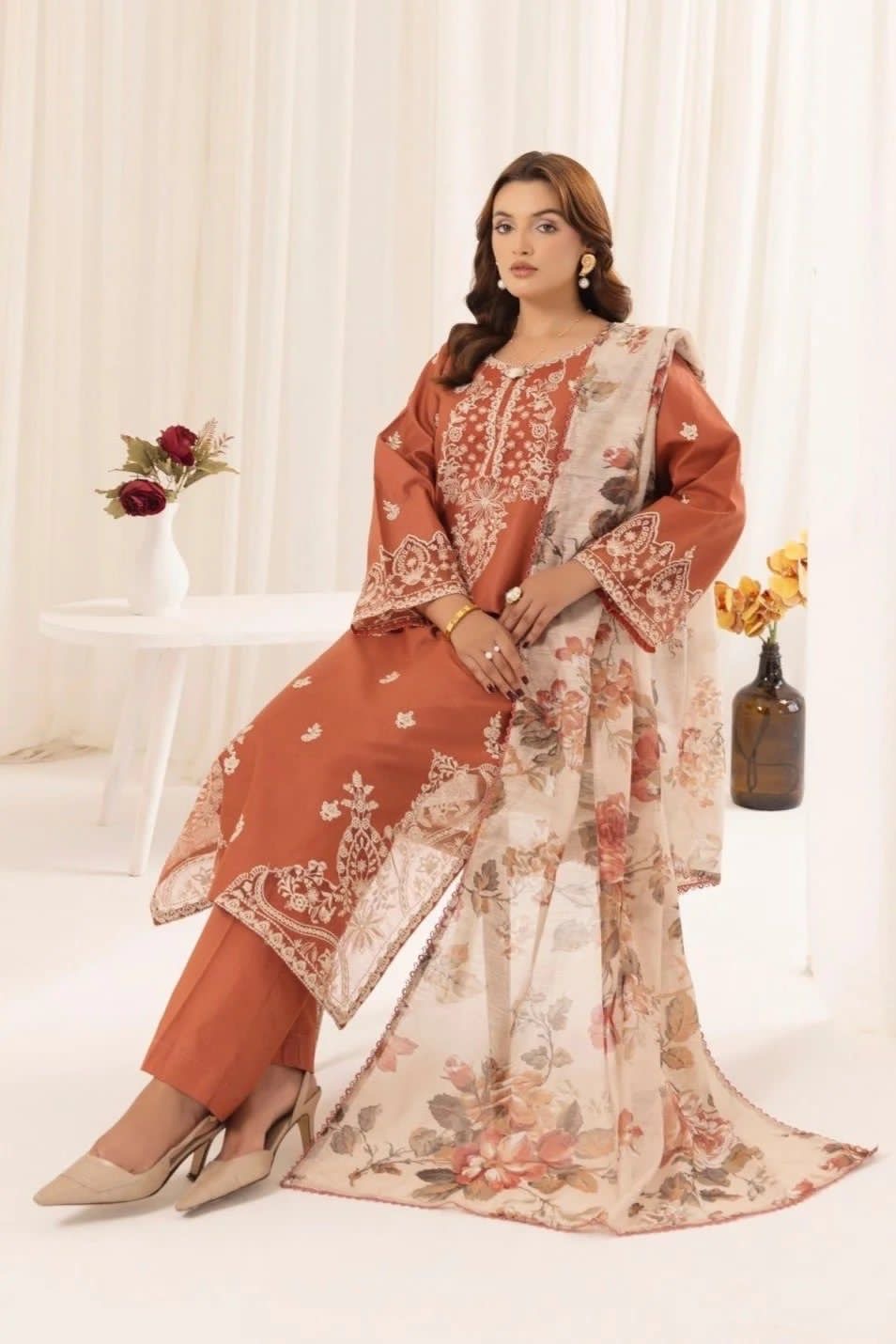 Grace-Luxury Full Embroidered Lawn Unstiched 3PC Suit