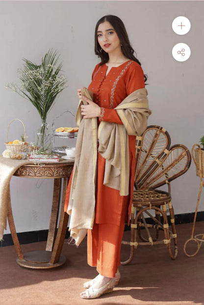 GRACE EMBROIDERY DHANAK 3PC UNSTICH