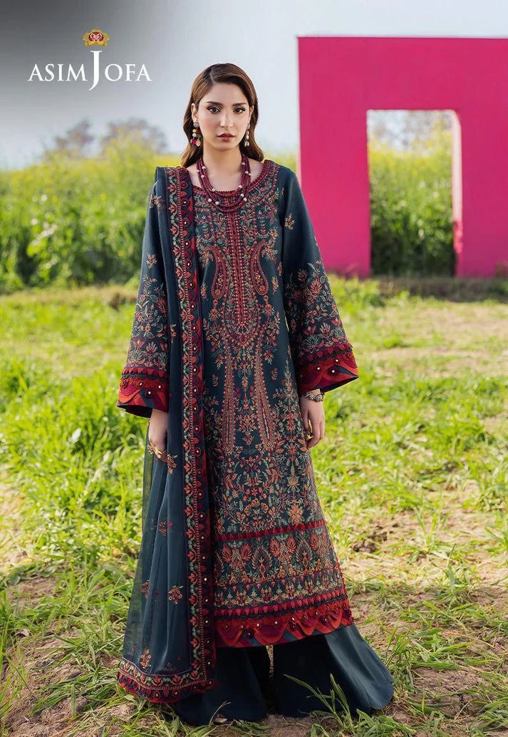 AsimJofa Embroidery Lawn 3PC