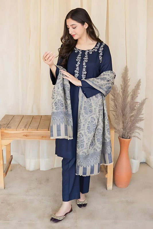 GRACE EMBROIDERY DHANAK 3PC UNSTICH