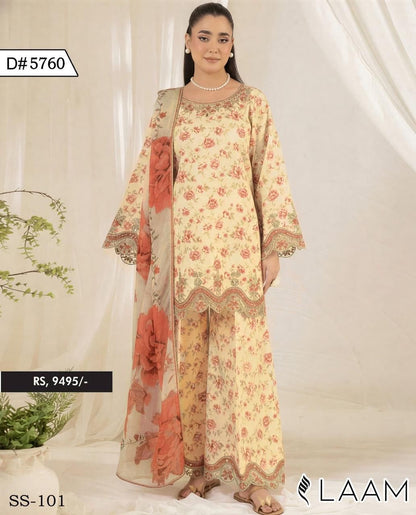 LAAM EMB/PRINT LAWN 3PC