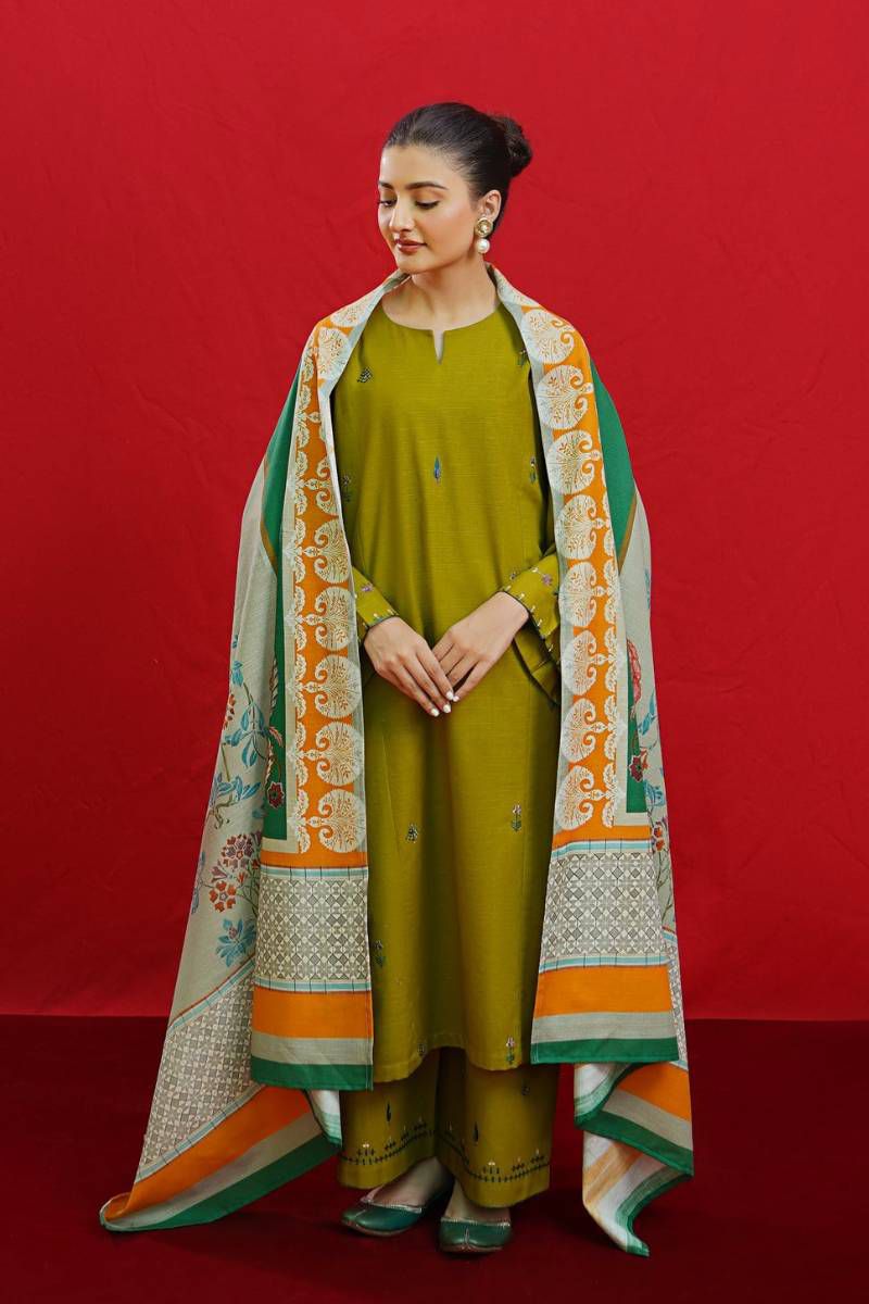 GRACE EMBROIDERY DHANAK 3PC UNSTICH