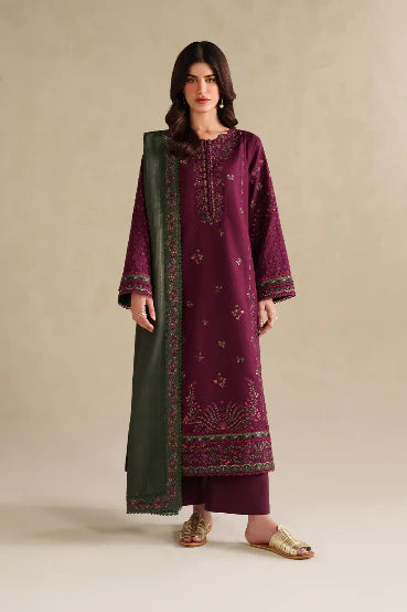 Grace-Luxury Full Embroidered Chikenkari Lawn Unstiched 3PC Suit