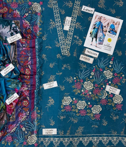 MARIA.B EMB/PRINT LAWN 3PC