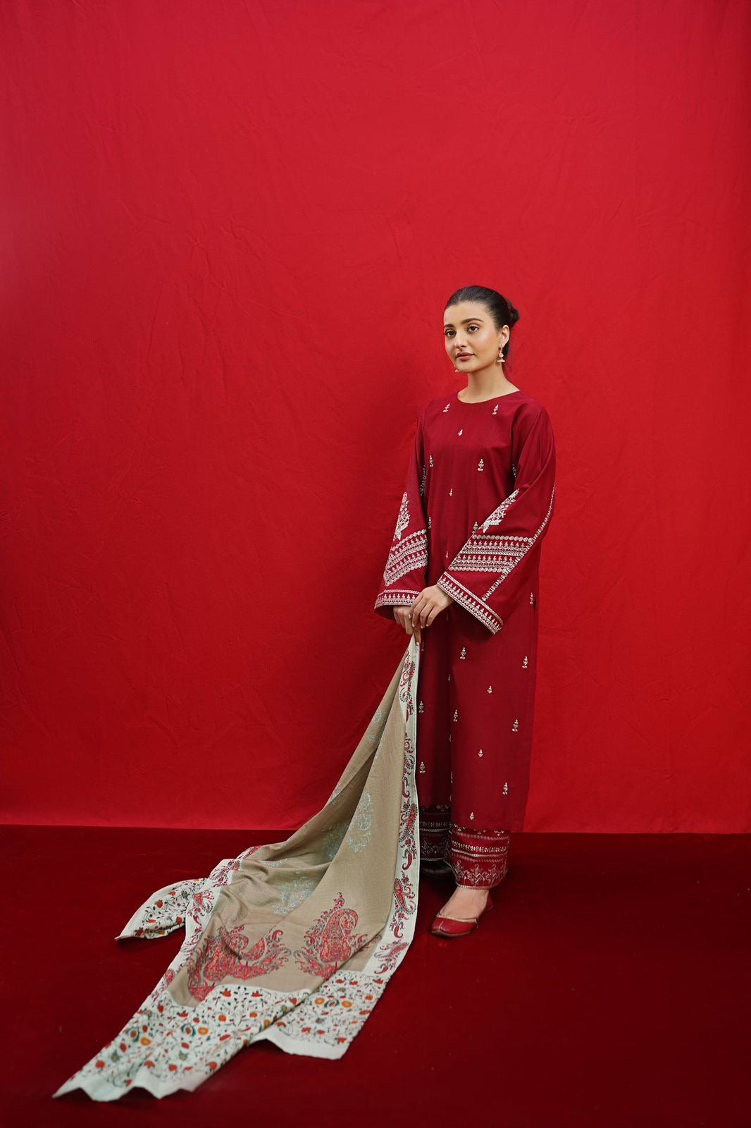 GRACE EMBROIDERY DHANAK 3PC UNSTICH