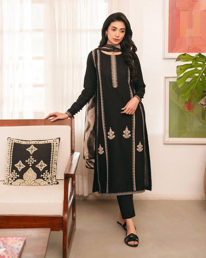 GRACE EMBROIDERY DHANAK  3PC UNSTICH