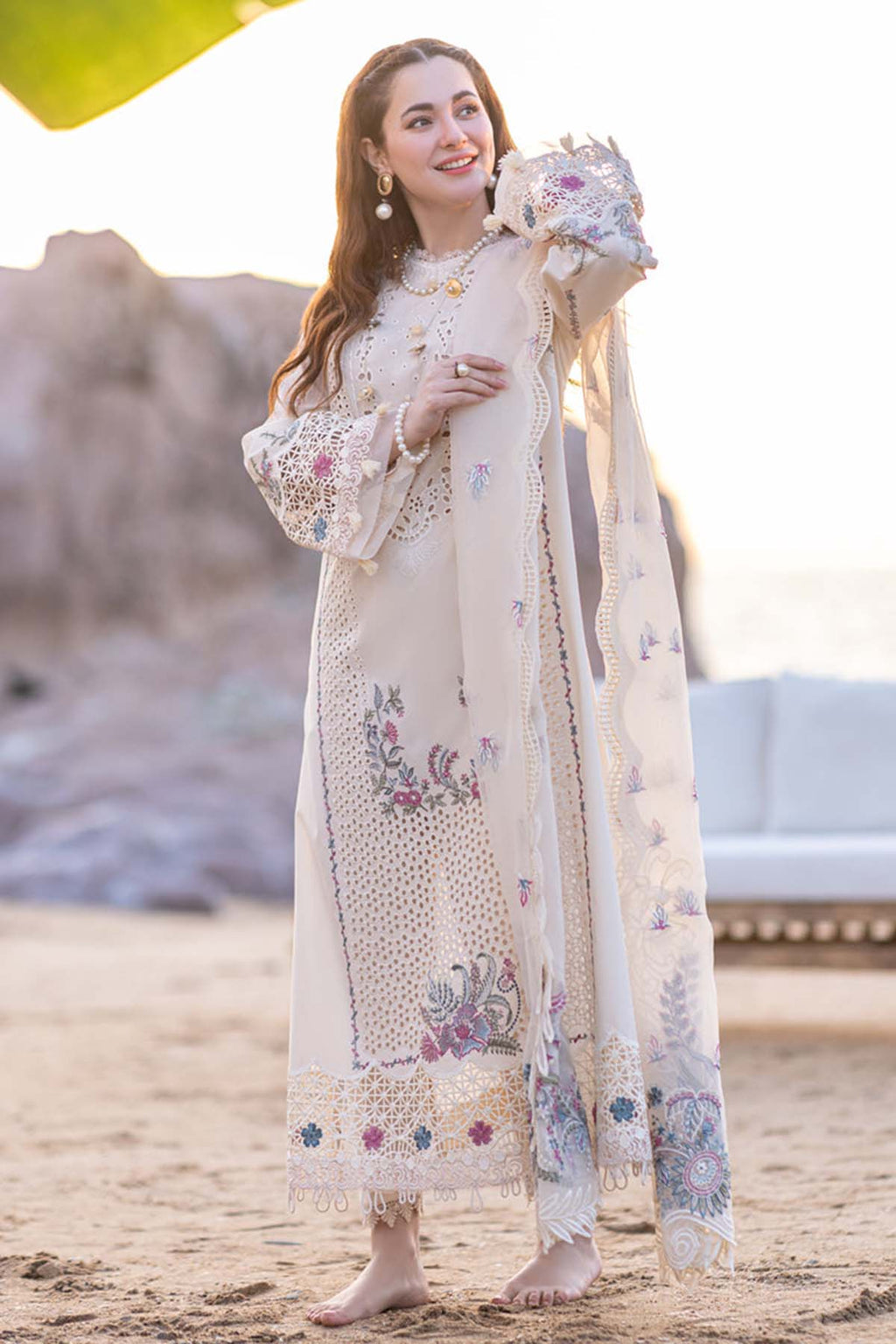 Grace-Luxury Full Embroidered Chikenkari Lawn Unstiched 3PC Suit