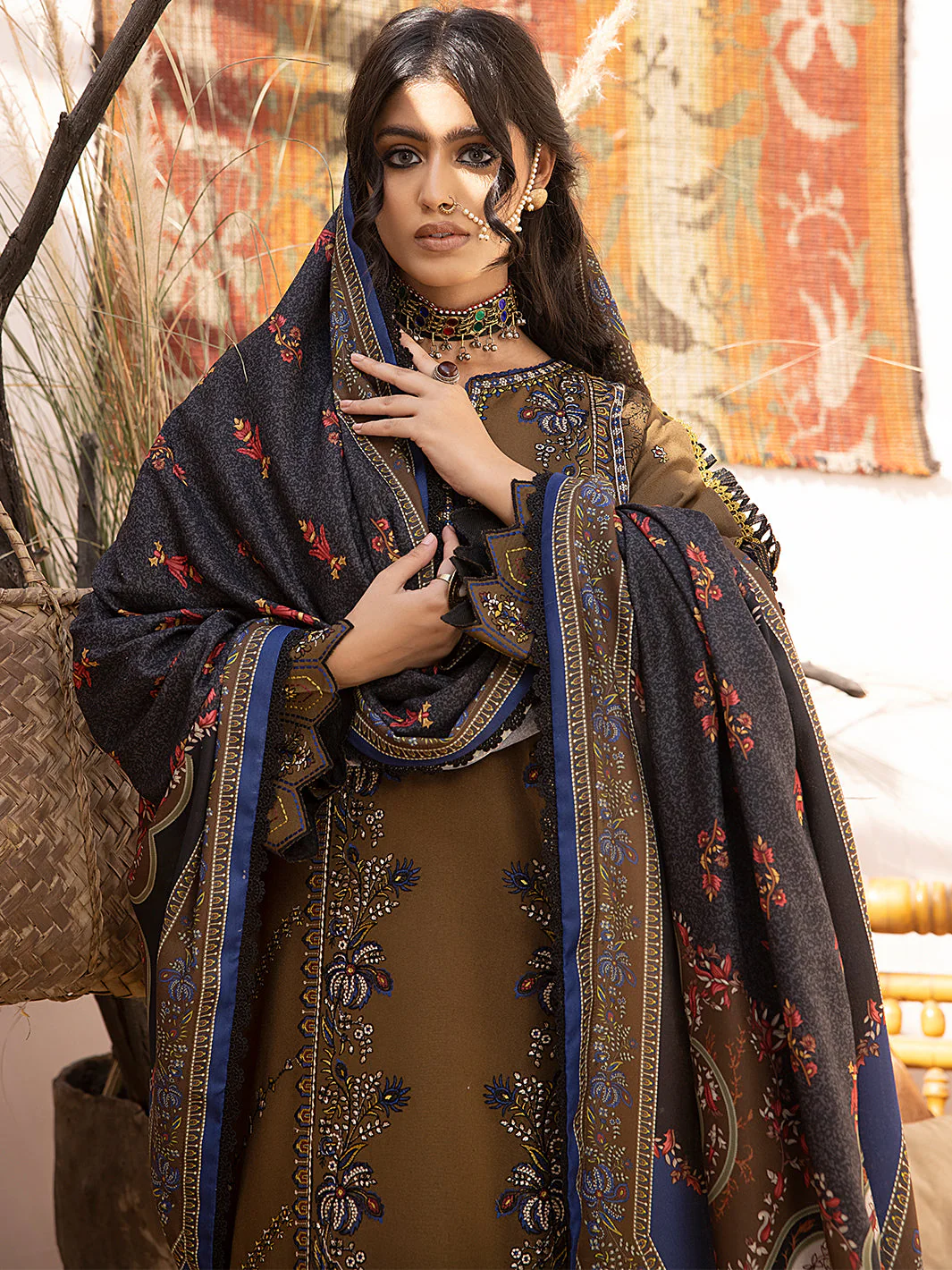 GRACE EMBROIDERY DHANAK 3PC UNSTICH