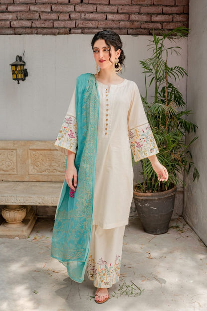 GRACE EMBROIDERY DHANAK 3PC UNSTICH