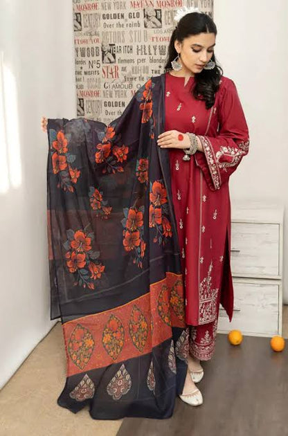 Grace-Luxury Full Embroidered Lawn Unstiched 3PC Suit