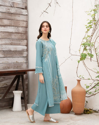 Lawn Embroidered Stitched 3Piece