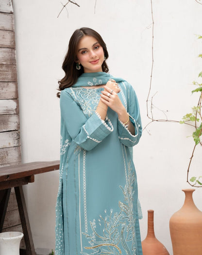 Lawn Embroidered Stitched 3Piece